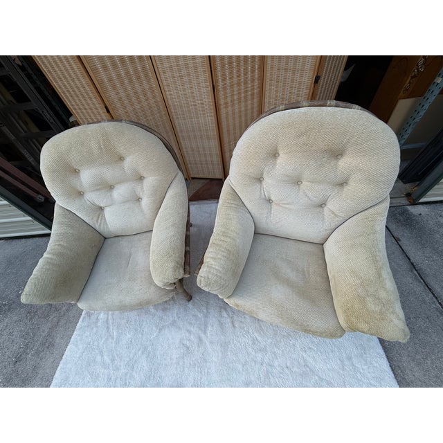 1980s Pair of Vintage McGuire San Francisco Rattan & Rawhide Lounge Chairs For Sale - Image 5 of 17