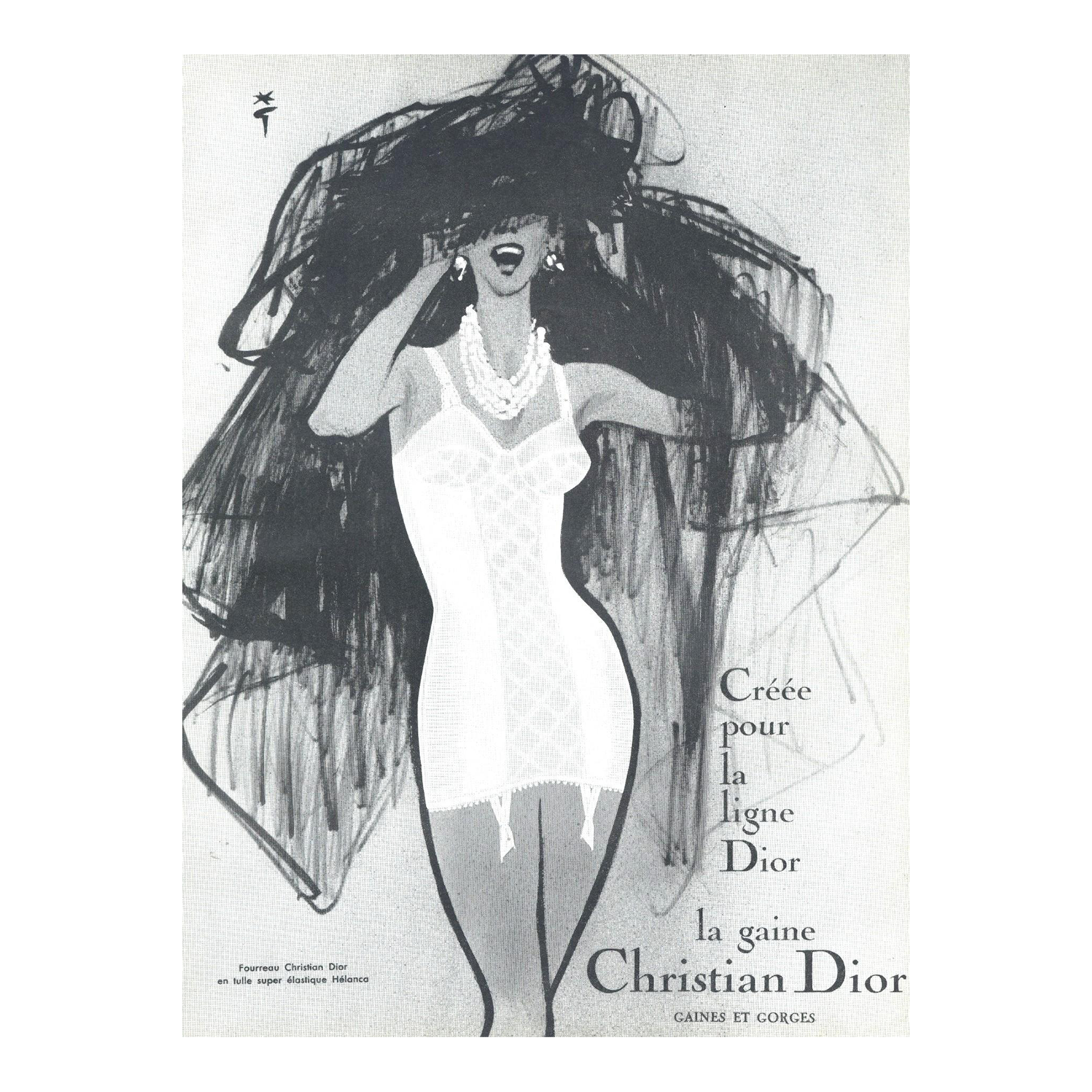 1959 Rare Find- Mid-Century French Dior Lingerie Advertisement