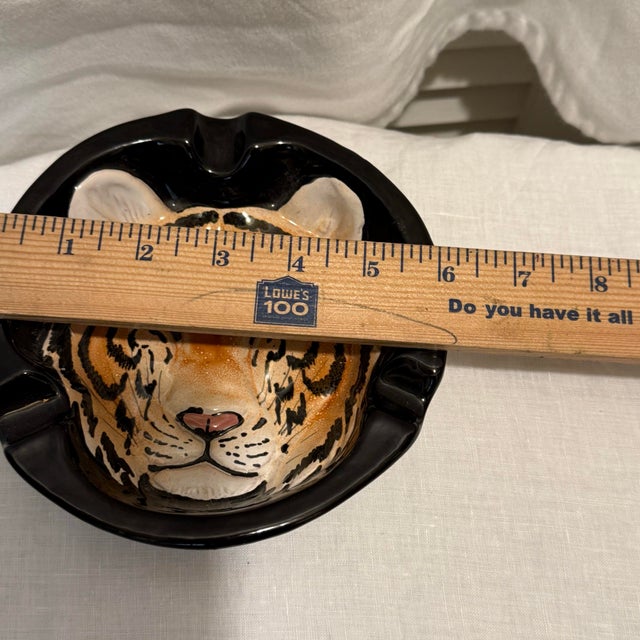 Vintage Palm Beach Regency Italian Tiger Face Pottery Ashtray Catchall For Sale - Image 11 of 11