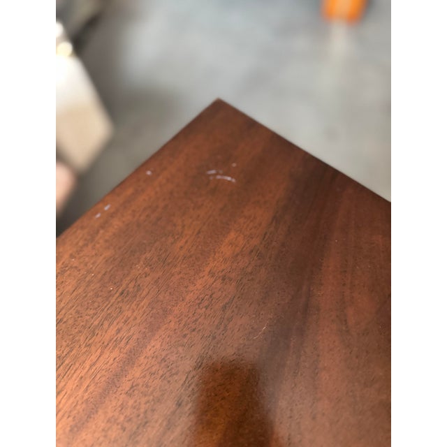 Late 20th Century Hepplewhite Style Mahogany Sideboard With Brass Hardware and Tapered Legs For Sale - Image 12 of 12