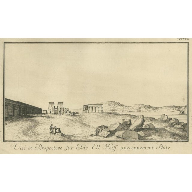 Paper Norden, Temple of Philae on the Nile Antique Egypt Ruins, Engraving, 1755 For Sale - Image 7 of 10
