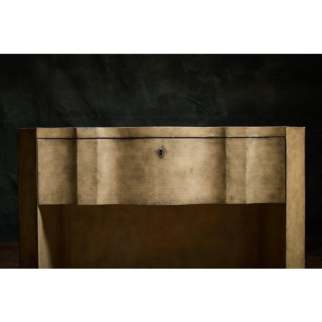 Pair of Serpentine-Front Parchment Nightstands For Sale - Image 13 of 14