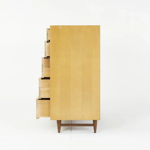 Mid 20th Century Merton Gershun for American of Martinsville Mid Century Urban Suburban 5-Drawer Highboy Dresser For Sale - Image 5 of 12