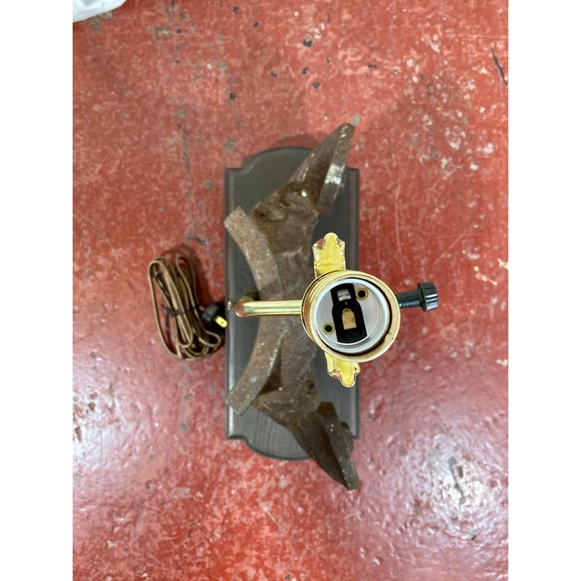 Cast Iron Architectural Salvage Lamps a Pair For Sale - Image 12 of 13