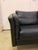 1970s Mid century Danish Modern Beautiful Black Leather Loveseat For Sale - Image 9 of 13