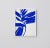 Open edition giclee print. 20"x28" Elegant leaves painting blue color on white background. Printed on matte art paper...
