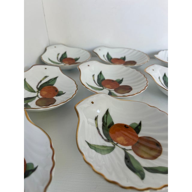 1980s 1980s Royal Worcester "Evesham" Set of 8 Oyster Shell/Trinket/Candy/Nut Dishes For Sale - Image 5 of 9
