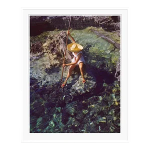 Sabina Spear Fishing 1947 by Toni Frissell Framed