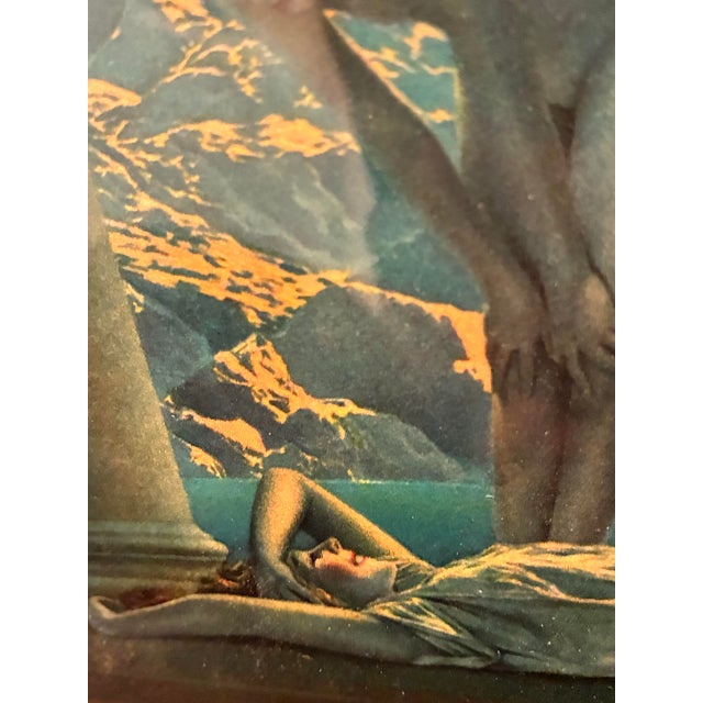 Royal Blue “Daybreak” by Maxfield Parrish | Iconic Early 20th-Century Art Print, Original Frame For Sale - Image 8 of 9