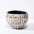 Mid-Century Modernist White & Earth Toned Ceramic Bowl With Vertical Banding For Sale - Image 10 of 11