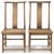 These antique chairs were made in Shanghai around 1890 and feature traditional Chinese yoke-back design with curved posts...