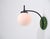 Vintage Italian Curved Wall Sconce with Opaline Globe and Green Backplate, 1950s For Sale - Image 6 of 9