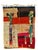 This contemporary Moroccan Boujad rug features a bold abstract composition combining warm tones of red, ochre, beige,...