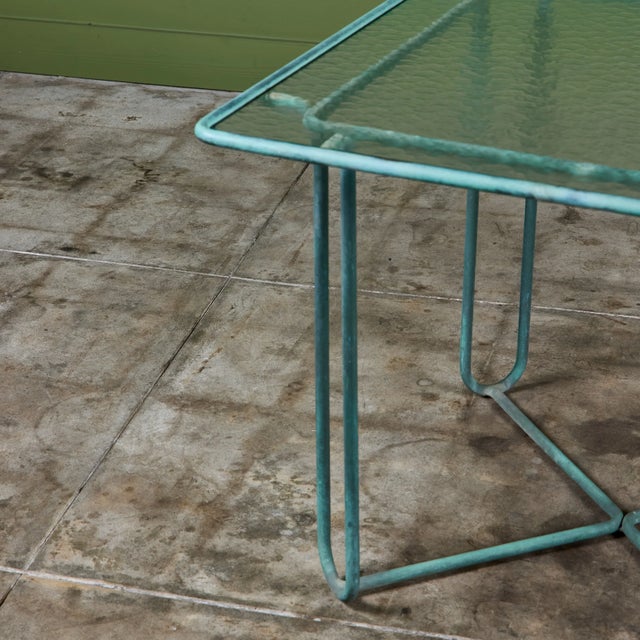 Walter Lamb Verdigris Square Bronze Patio Dining Table for Brown Jordan For Sale In Los Angeles - Image 6 of 18