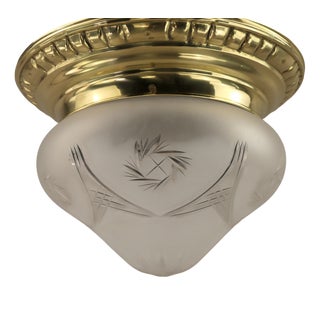 Art Deco Ceiling Lamp with Cut Glass, 1920s For Sale