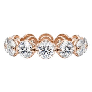 4.00 Carat Brilliant Round Eternity Band in 14K Rose Gold For Sale