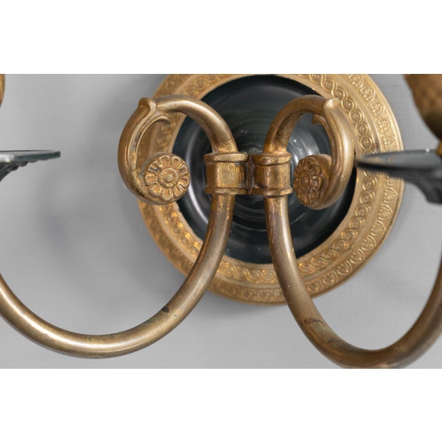 Gold Vintage Decorative Wall Lights in Brass, 1930s, Set of 2 For Sale - Image 8 of 9