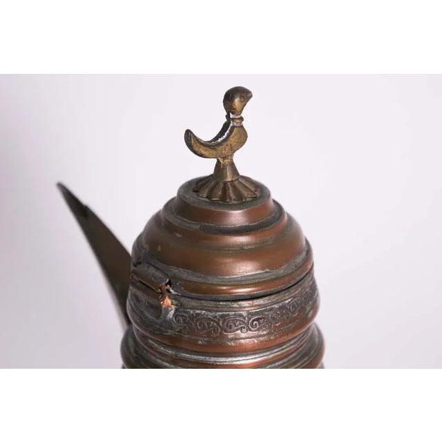 Middle Eastern Turkish Arabic Copper Dallah Coffee Pot For Sale - Image 4 of 13