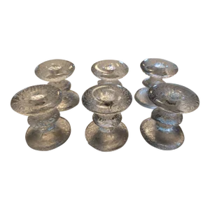 Set of 6 of 1970s Iittala Festivo Four Ring Candlesticks, Design Timo Sarpaneva