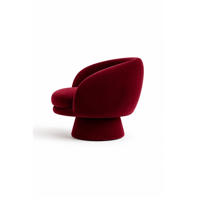 Textile Batik Burgundy Velvet Chair by Alexandre Ligios For Sale - Image 7 of 12