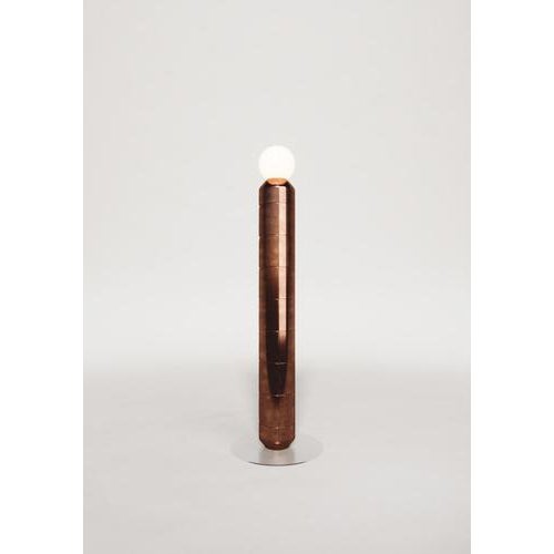 Ceramic Large Navazi Floor Lamp in Scorched Coal Ceramic and Frosted Glass by Svitanok For Sale - Image 7 of 10