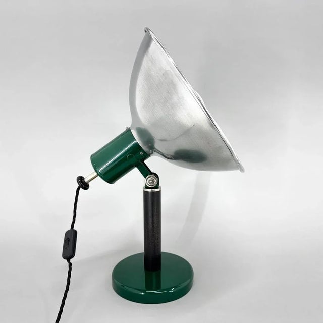 Industrial Vintage Industrial Metal and Beech Wood Table Lamp, 1970s For Sale - Image 3 of 11