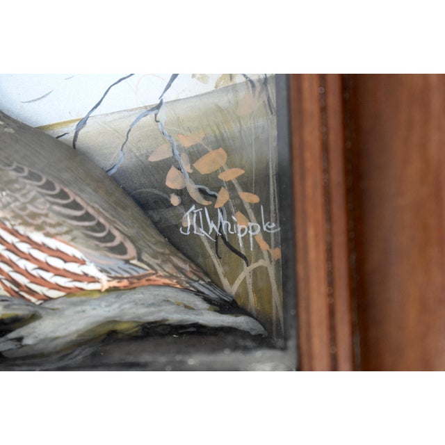 Traditional Abercrombie & Fitch X Hand Painted Quail Composition Relief Sculpture & Landscape by Joseph Q. Whipple (Signed) For Sale - Image 3 of 5