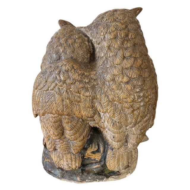 Decorative Ceramic Owl with Match Holder and Striker For Sale - Image 3 of 5