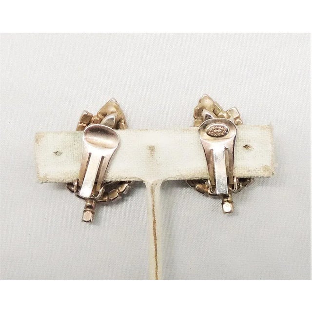 Modern Vintage 1950s Signed Kramer Faux-Citrine Leaf Clip Earrings - 2 Pieces For Sale - Image 3 of 8