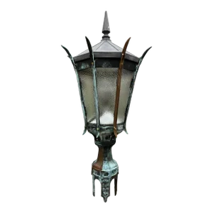 1920s Gothic Chicago Street Lantern in Solid Bronze Novalux for General Electric