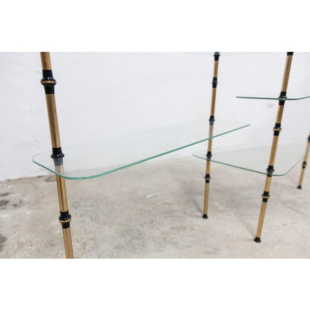 Metal Glass and Brass Pastry Display Shelf, 1950s For Sale - Image 7 of 18