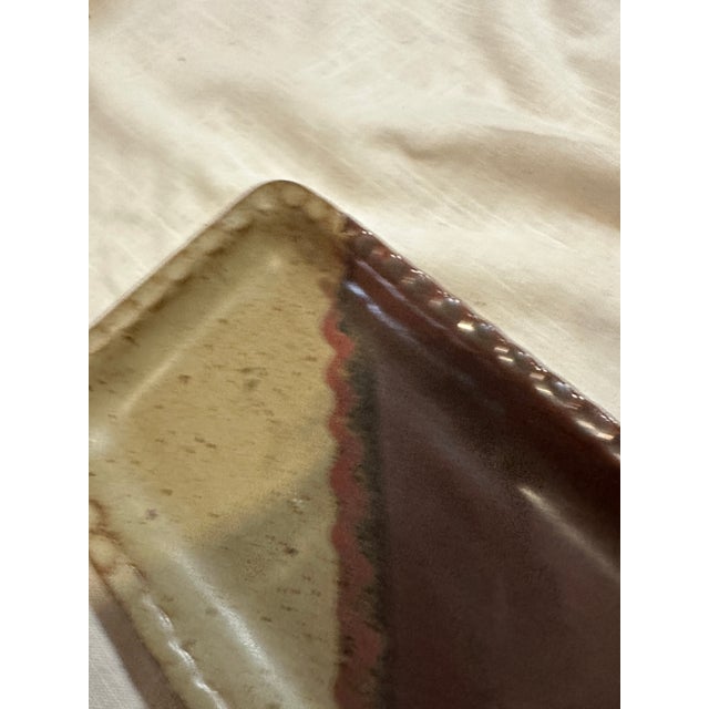 Ceramic 1970s Hand Made Pottery Two-Toned Tray For Sale - Image 7 of 7