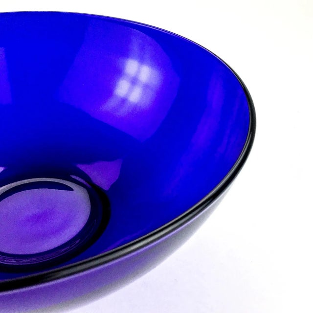 Vintage Cobalt Blue Large Glass Bowl For Sale In Portland, ME - Image 6 of 8