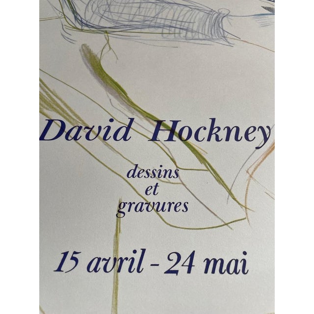 David Hockney Drawings and Engravings Exhibition Poster, Imp. Dermont-Paris, France For Sale - Image 6 of 9