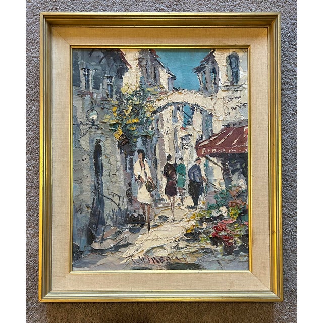 Vintage 1950’s French Impressionist Oil Painting Street Scene of Paris For Sale - Image 9 of 9