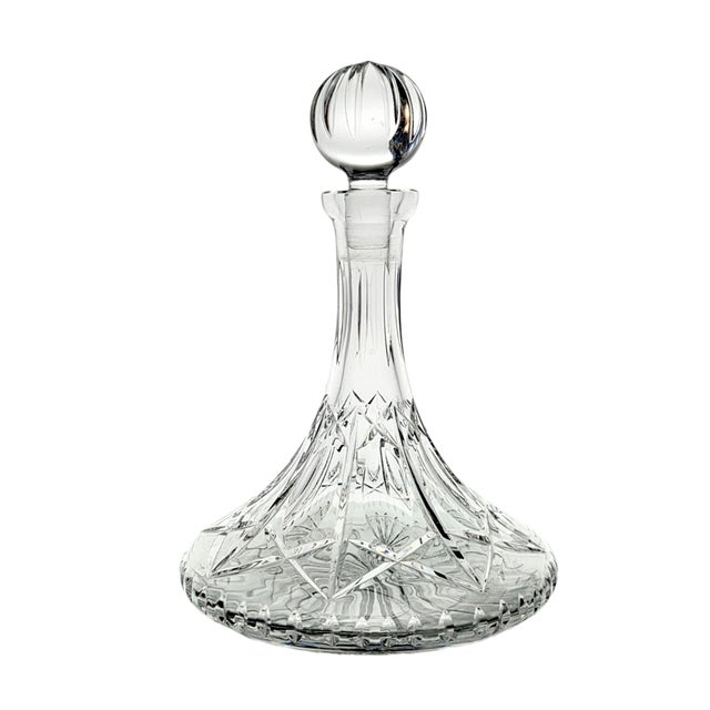 Victorian Late 20th Century Tyrone Crystal Antrim Glens Irish Lead Crystal Ship's Decanter For Sale - Image 3 of 16