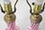 Vintage Italian Latticino Murano Pink Ribbon Swirl Glass Small Table Lamp - Pair For Sale - Image 10 of 13
