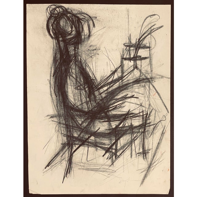 Drawing on paper by New York abstract expressionist painter Richard Snyder (1951-2021). Signed lower right. Combined...