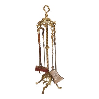 Complete Set of 19th Century Fireplace Tools From France For Sale