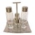 Sambonet Linea Q Cruet Set Glass Stainless Steel Salt Pepper Oil Vinegar - 5 pcs For Sale