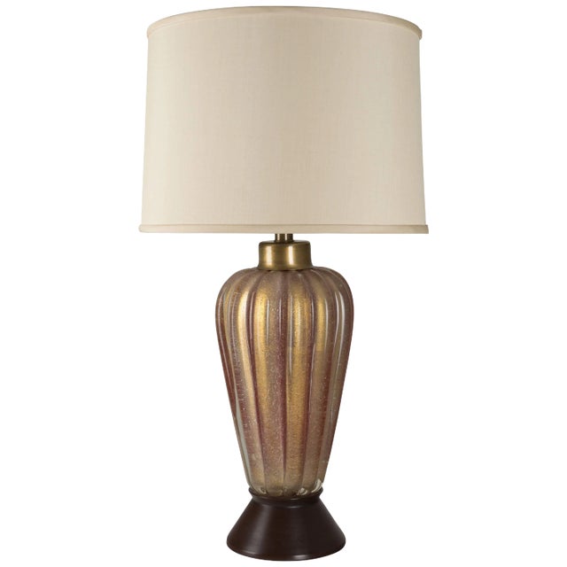 Murano Glass Seguso Mid Century Lamp For Sale