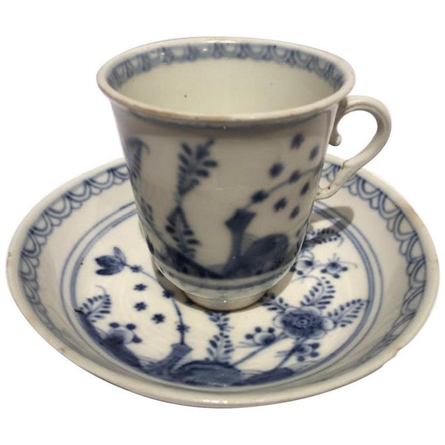 Mid-19th Century Porcelain Cup with Dish in White and Blue, Vienna For Sale - Image 18 of 18