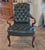 Green Vintage Fully Tufted Green Leather Gooseneck Chair For Sale - Image 8 of 9