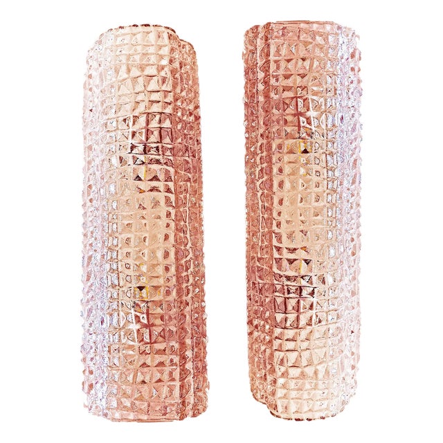 Italian Murano Glass Pink Cocodrile Wall Sconces by Simoeng, Set of 2 For Sale