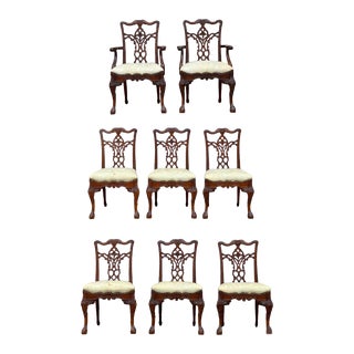 Set of 8 Georgian Style Carved Mahogany Dining Chairs With Hariy - Paw Feet For Sale