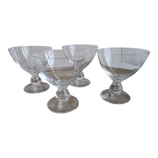 Late 20th Century Glass Dessert Coupes, Set of 4 - Two Sets Available For Sale