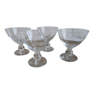 Late 20th Century Glass Dessert Coupes, Set of 4 - Two Sets Available
