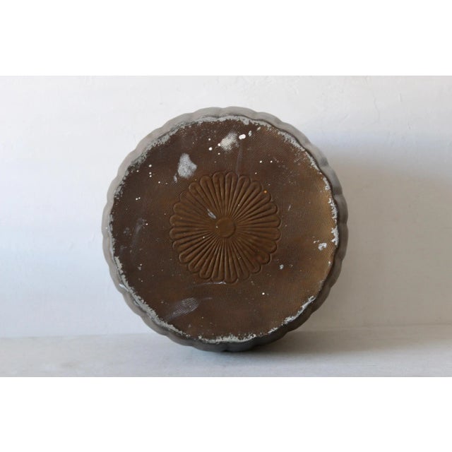 Pleated Bronze Finish Aluminum Barrel Style Garden Stool Mid-Century For Sale - Image 4 of 12