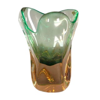 Vase by Josef Hospodka for Chribsa Glas, 1950s For Sale