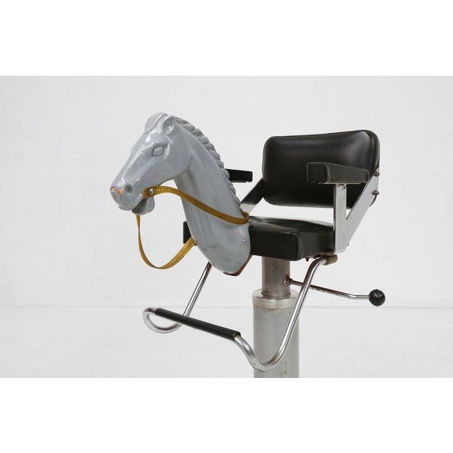 Mid-Century Modern Childrens Barber Chair with Horse Head, Belgium, 1950s For Sale - Image 3 of 12